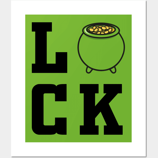 Luck pot of gold black saint patricks day Wall Art by gastaocared